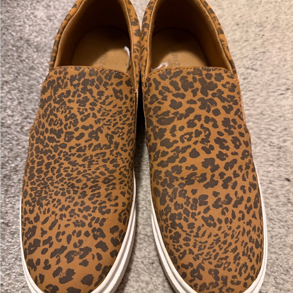 Arizona Jean Company Leopard Print Slip-On Platform Sneakers - Brown & Black